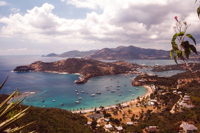 English Harbor in Antigua from Shirley Heights
