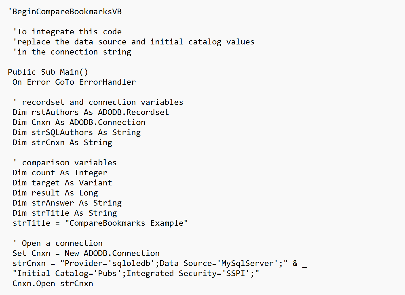VB6 sample before migrating to C# with ChatrGPT