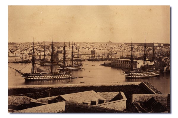 British warships in Malta harbor