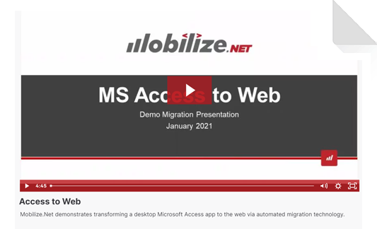 Microsoft Access to Web