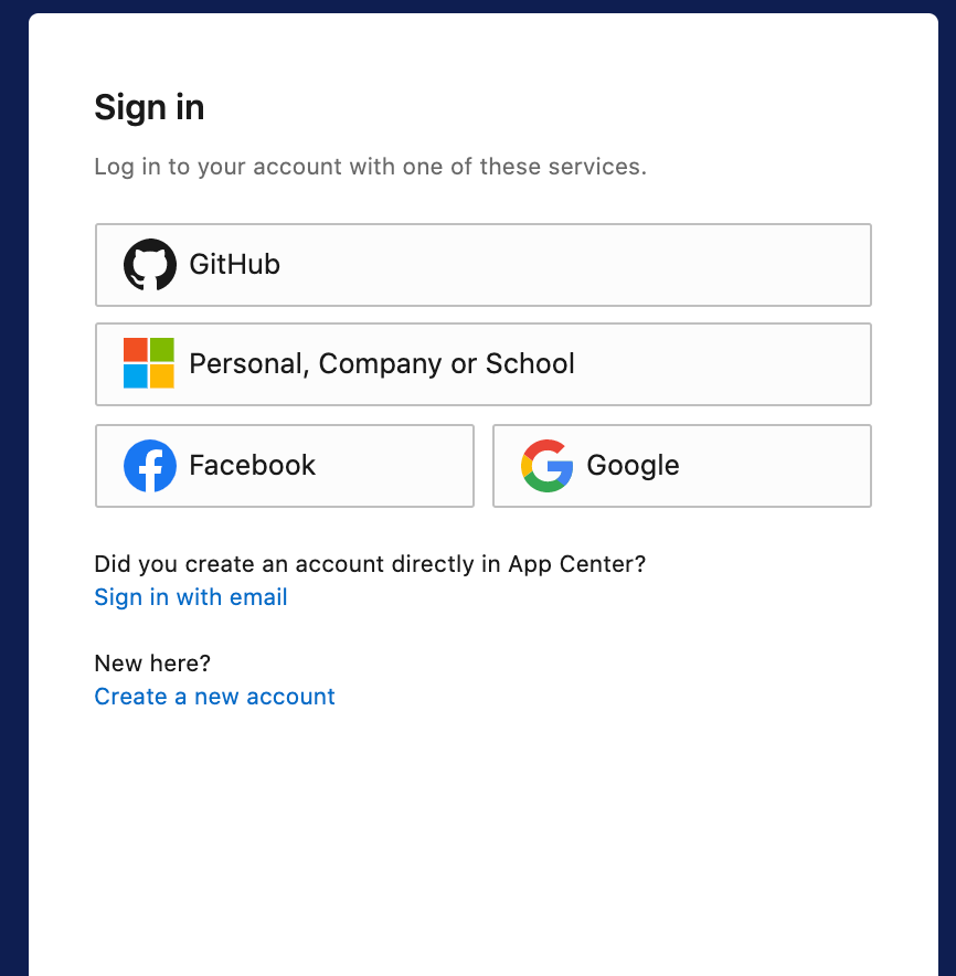 AppCenterSignin