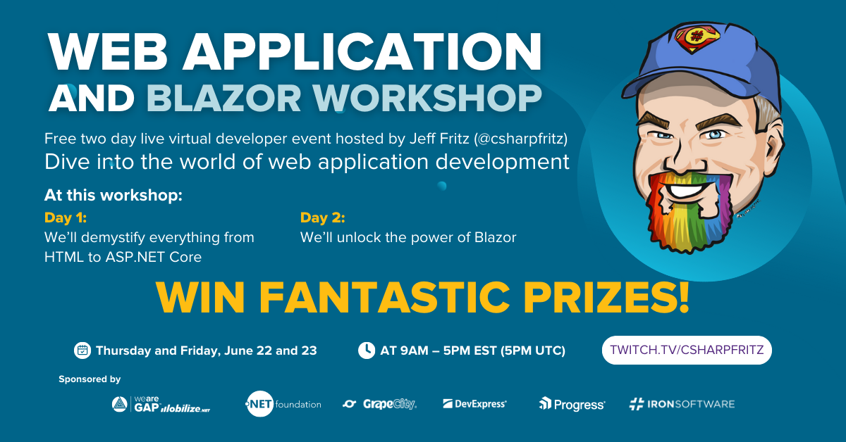 Free Web App and Blazor Workshop with Jeff Fritz (csharpfritz)