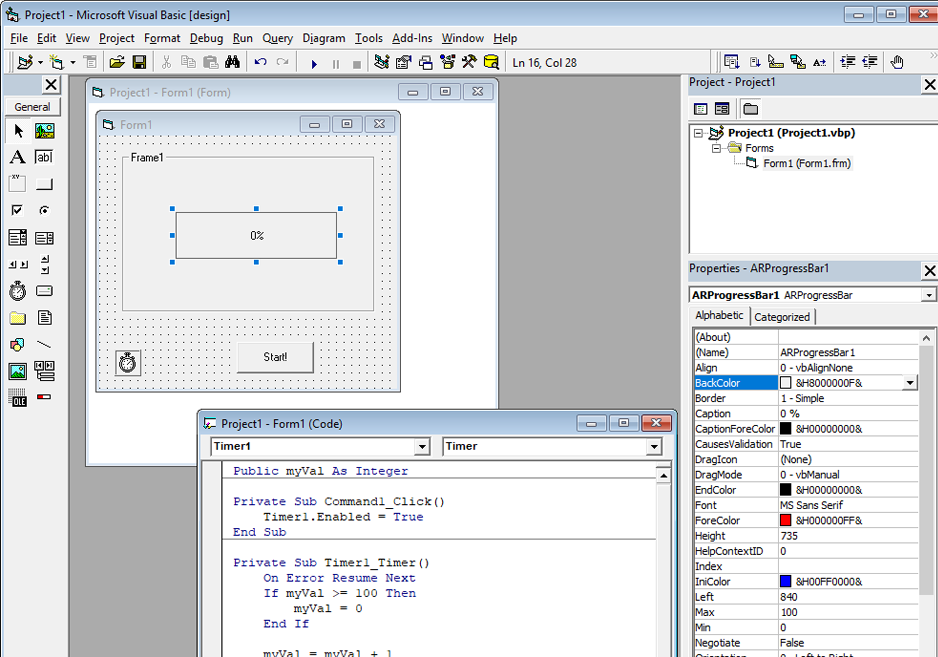 Image of what a VB6 application single window should look like